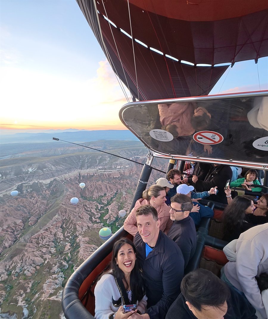 Brock and Rafina Walker on a hot air balloon ride